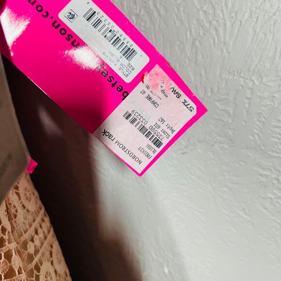 NEW! Betsey Johnson Crochet Blush Dress Sleeveless Mesh Top Bodice Ruffle - 6 - Picture 6 of 6